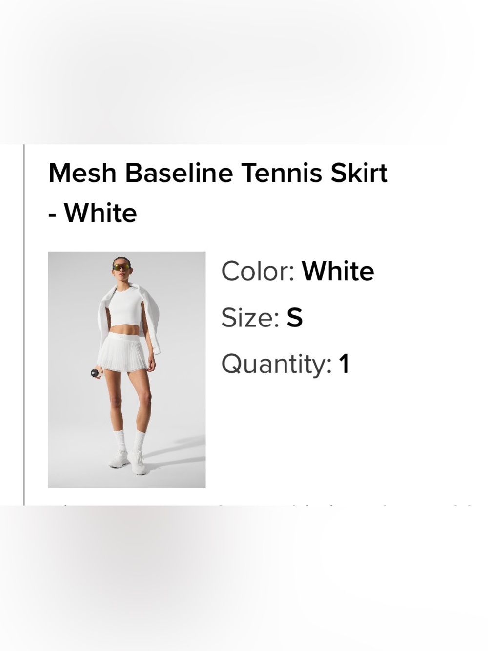 Mesh Baseline Tennis Skirt
- White - Picture 5 of 5